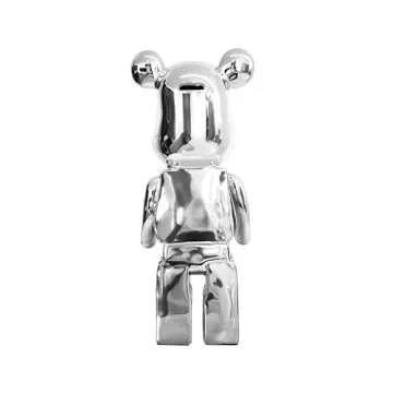 Giant Chrome Bear Sculpture | Modern Art Decor for Elegance