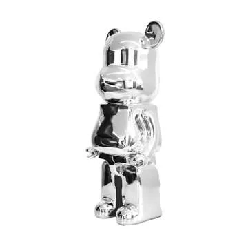 Giant Chrome Bear Sculpture | Modern Art Decor for Elegance