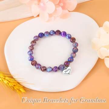 Beautiful Purple Jasper Nana Bracelet for Grandmas