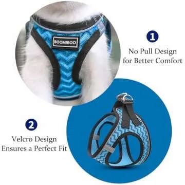 BOOMIBOO No Pull Adjustable Dog Harness with Leash Set