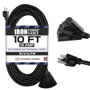 Iron Forge 10ft Outdoor Extension Cord with 3 Outlets