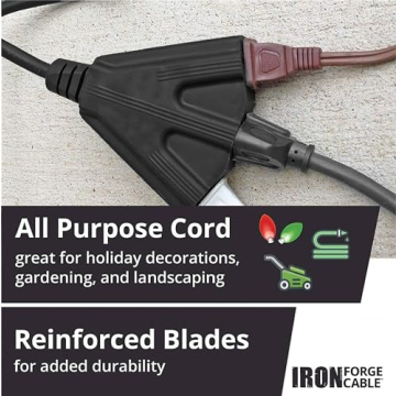 Iron Forge 10ft Outdoor Extension Cord with 3 Outlets