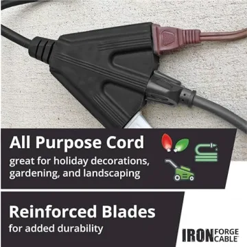 Iron Forge 10ft Outdoor Extension Cord with 3 Outlets