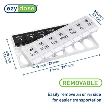 EZY DOSE 7-Day Push Button Pill Organizer AM PM