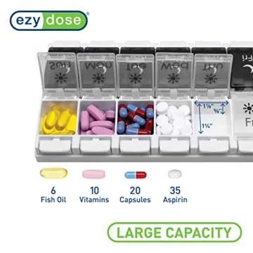 EZY DOSE 7-Day Push Button Pill Organizer AM PM