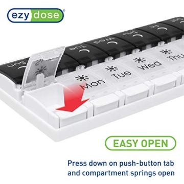 EZY DOSE 7-Day Push Button Pill Organizer AM PM
