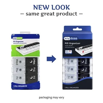 EZY DOSE 7-Day Push Button Pill Organizer AM PM