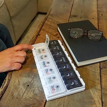 EZY DOSE 7-Day Push Button Pill Organizer AM PM