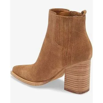 Imily Bela Womens Ankle Boots Pointed Toe Chunky Stacked Mid Heeled Booties