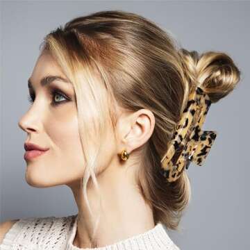 Chic Jumbo Hair Claw Clip with Tortoise Finish