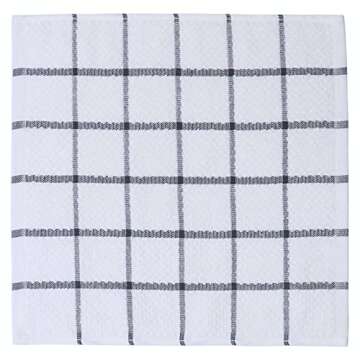 PPAXL Cotton Grid Dish Cloths: Soft, Quick Drying & Durable 8pc Set