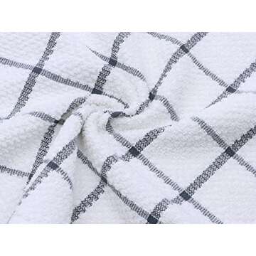 PPAXL Cotton Grid Dish Cloths: Soft, Quick Drying & Durable 8pc Set