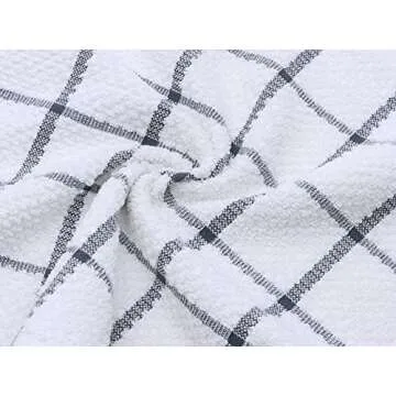 PPAXL Cotton Grid Dish Cloths: Soft, Quick Drying & Durable 8pc Set