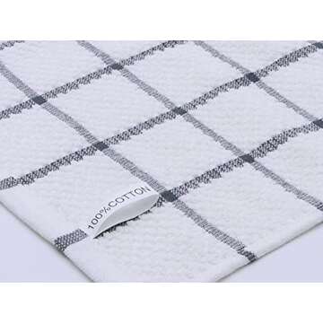 PPAXL Cotton Grid Dish Cloths: Soft, Quick Drying & Durable 8pc Set