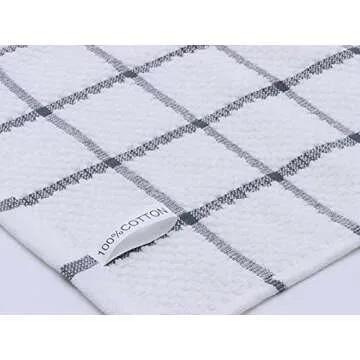 PPAXL Cotton Grid Dish Cloths: Soft, Quick Drying & Durable 8pc Set