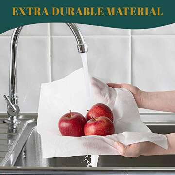 MontoPack Disposable White Linen-Feel Guest Towels | Soft, Absorbent, Cloth-Like Hand Napkins for Powder Room, Kitchen, Bathroom, Parties, & Weddings | 150 Pack, 8”x4” (Folded) 11.5”x16.5 (150 Pack)