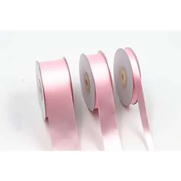 1 Inch x 25 Yards Single Face Solid Color Satin Ribbon Roll, Ribbons Great for Gift Wrapping, Crafts, Wedding Party Decoration, Hair Bows Making and Other Sewing Projects (1" X 25 Yards, Light Pink)