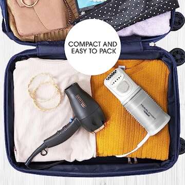 Conair Travel Steamer for Clothes - Mini Garment Steamer, Fabric Steamer in White by Travel Smart - Packable in Carry On Luggage - Dual Voltage