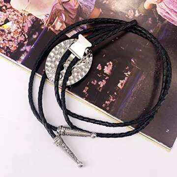 Stylish SELOVO Mens Bronze Bolo Tie - Genuine Leather Accessory