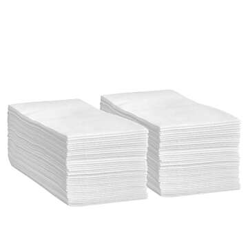 Comfy Package [100 Count] Linen-Feel Guest Towels - Disposable Cloth Dinner Napkins, Bathroom Paper ...
