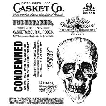 Tim Holtz - Stampers Anon Cling RBBR Stamp Set RIP, Rest in Peace