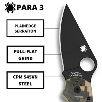Spyderco Para 3 Camo Folding Utility Pocket Knife