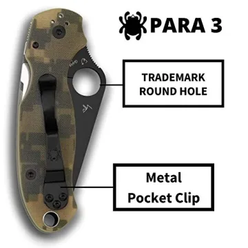 Spyderco Para 3 Camo Folding Utility Pocket Knife