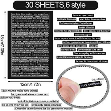 Fainne 1500 Pcs Quote Stickers for Journaling 30 Sheet Scrapbooking Stickers Phrases Word Stickers Small Talk for Scrapbooking Supplies DIY Craft Journaling Card Making
