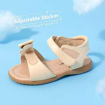 DREAM PAIRS KSD213 Toddler Girls Sandals Fashion Bow Summer Shoes Khaki 9 Toddler