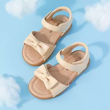 DREAM PAIRS KSD213 Toddler Girls Sandals Fashion Bow Summer Shoes Khaki 9 Toddler