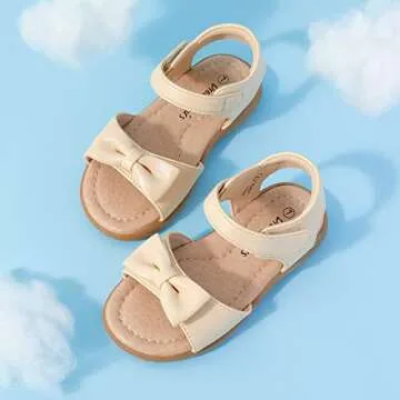 DREAM PAIRS KSD213 Toddler Girls Sandals Fashion Bow Summer Shoes Khaki 9 Toddler