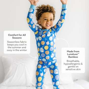 Little Sleepies Two-Piece Pajama Set for Baby Boys and Baby Girls, Viscose Derived from Bamboo Toddler and Kids Pajamas, Tee Pant 2-Piece Kids PJs Set, Snug Fit, Bananas, 12-18M