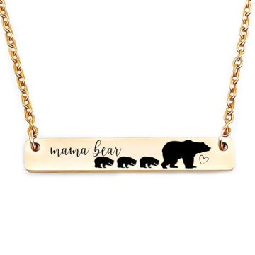 Heartfelt Mama Bear 3 Cub Necklace - Personalized Gift for Mother’s Day & More