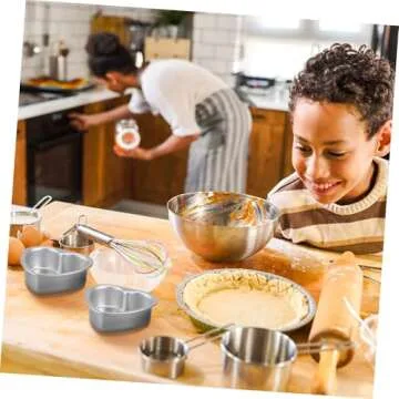 BESTonZON Heart Pan 5pcs Heart Cake heart shape cake pan heart shaped pizza pan 4 inch cake pan, Aluminum Heart Heart Cake Pan