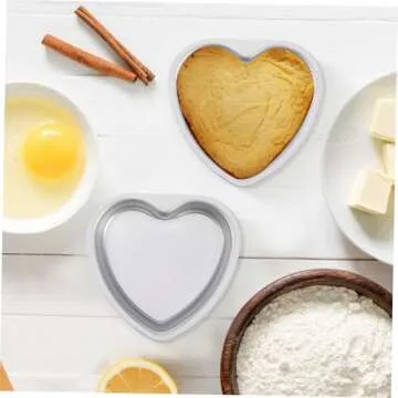 BESTonZON Heart Pan 5pcs Heart Cake heart shape cake pan heart shaped pizza pan 4 inch cake pan, Aluminum Heart Heart Cake Pan