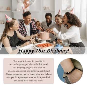 Sereney 18th Birthday Decorations for Boys - Triple Protection Bracelet Gift