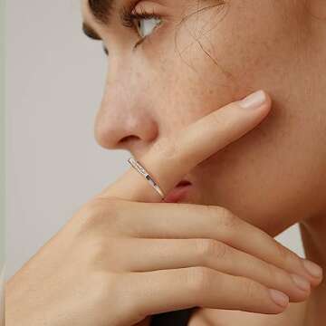 YeGieonr Handmade Flower Signet Ring-Minimalistic Statement Ring with Botanical Engraved-Delicate Pe...