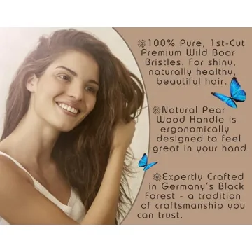 Natural Boar Bristle Hairbrush for Healthy Hair - German Made