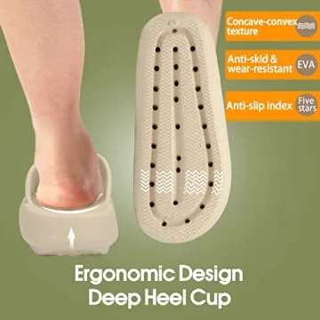 EQUICK Cloud Slides Pillow Slippers - Ultra Soft Shower Sandals