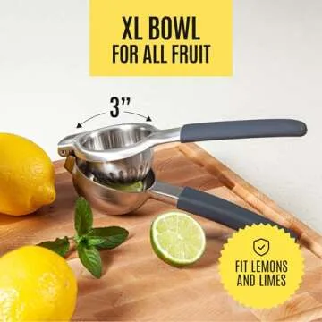 Effortless Stainless Steel Lemon Squeezer - Max Juice Yield