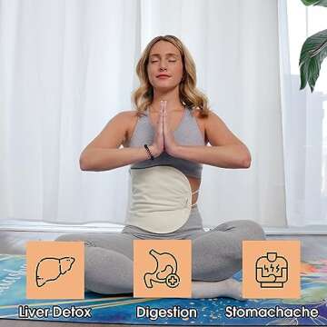 Castor Oil Pack Compress for Liver Detox & Thyroid Kit - Organic Cotton, Mess-Free, Reusable Castor ...