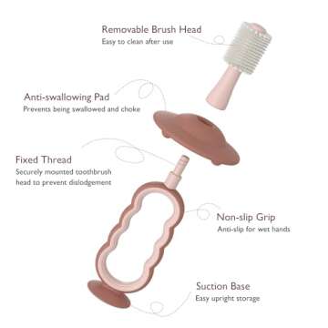 Momcozy Baby Toothbrush - 360° Gentle Cleaning for Infants, Pink