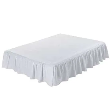 Meadow Park Washed French Linen Bed Skirt, Dust Ruffle, King Size 78" W x 80" L