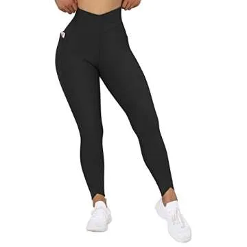 MOOSLOVER V Cross Waist Butt Lifting Leggings for Women