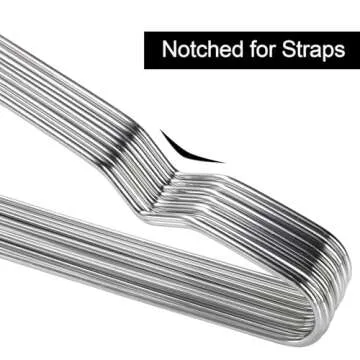 Tosnail 50 Pack Stainless Steel Strong Wire Metal Hangers Heavy Duty Clothes Hangers - 16.5"/42cm