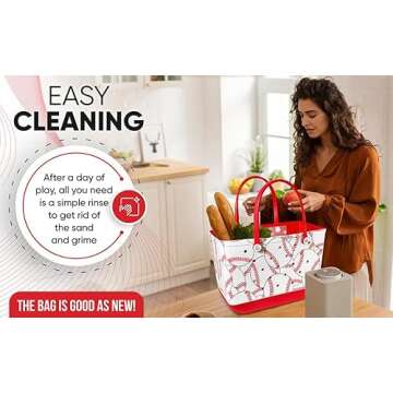 Extra Large Waterproof Rubber Tote for Beach and Sports