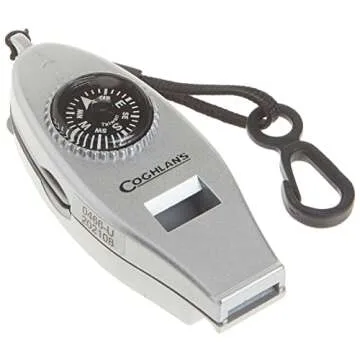 Coghlan's Six-Function Whistle with LED Light,Silver