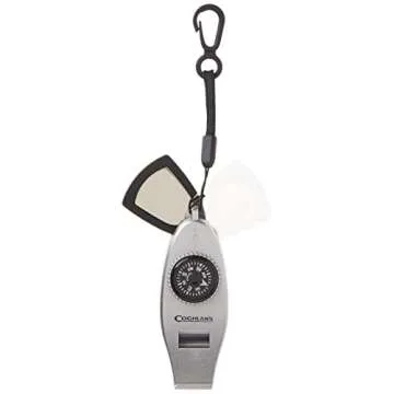 Coghlan's Six-Function Whistle with LED Light,Silver