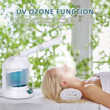 SUPER DEAL Hair Steamer PRO 3 in 1 Multifunction Ozone Facial Steamer with Bonnet Hood Attachment, H...
