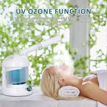 SUPER DEAL Hair Steamer PRO 3 in 1 Multifunction Ozone Facial Steamer with Bonnet Hood Attachment, H...